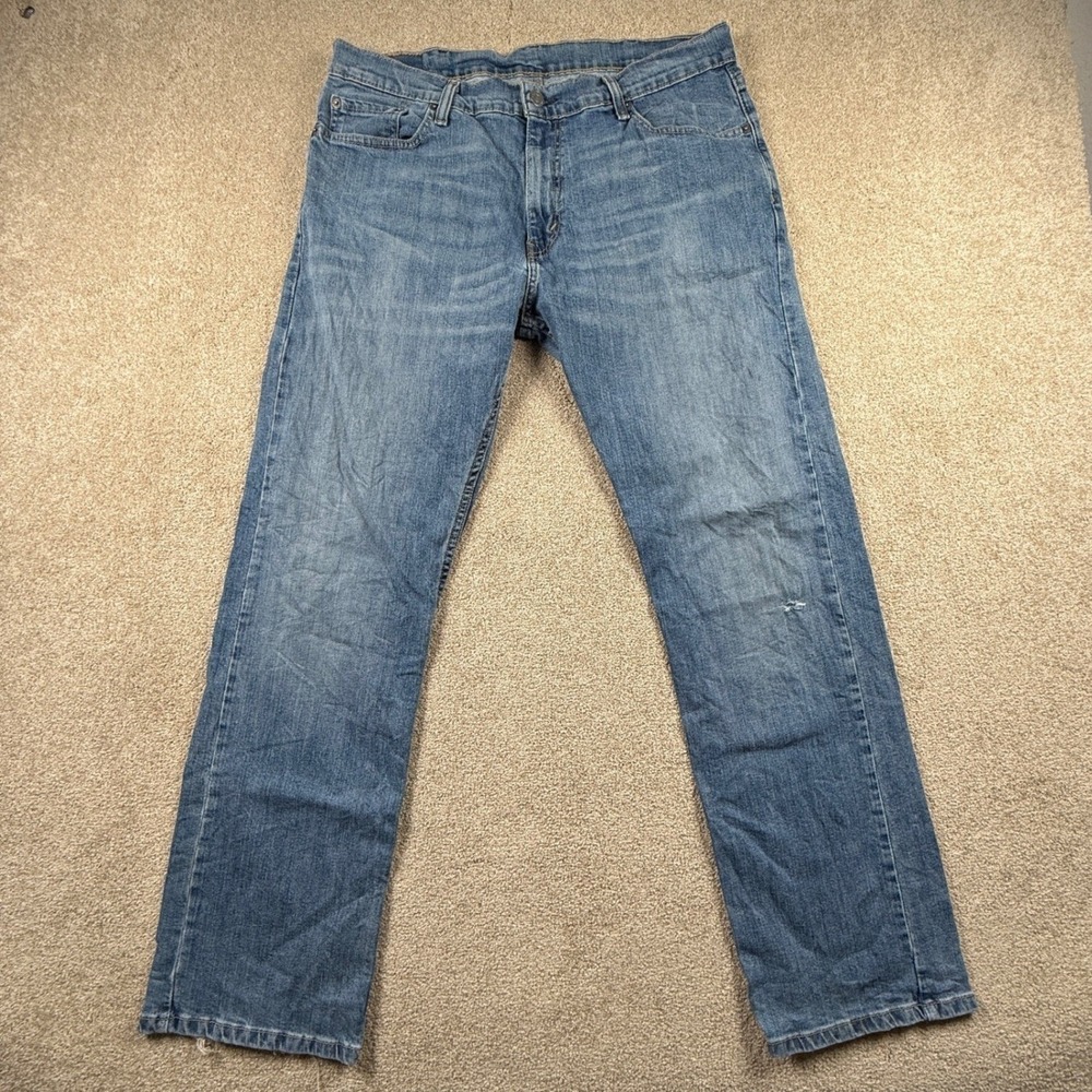 Levi's Mens 35x32 (tag 38x30) Blue Denim Jeans Straight Leg Relaxed Fit